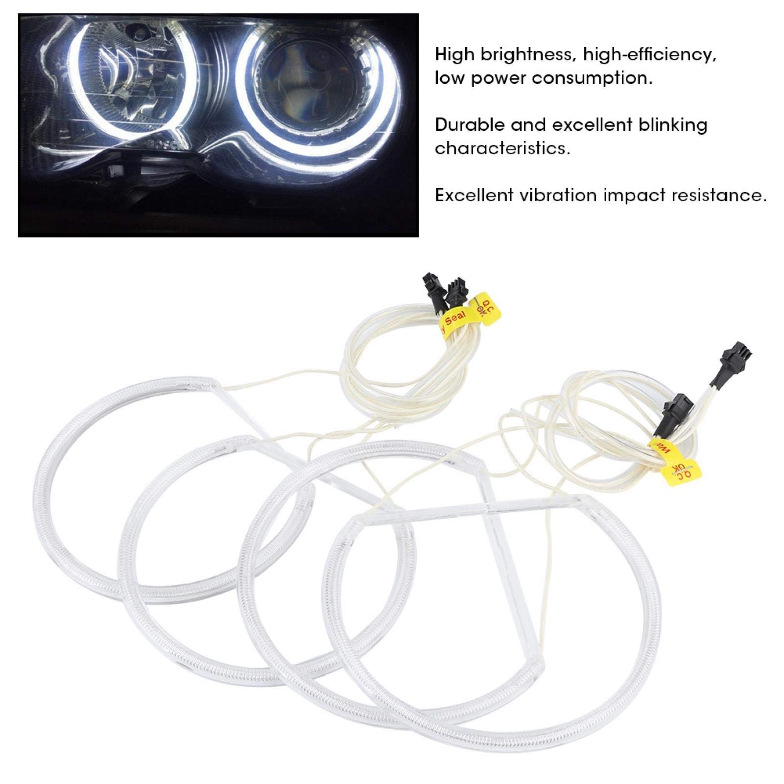 Kuuleyn Angel Eyes CCFL bianchi 12V 131+146 mm 4 pezzi