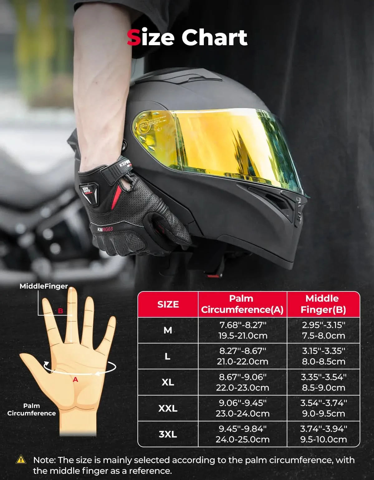 KEMIMOTO Guanti Moto Pelle Pecora Neri Touch Screen M