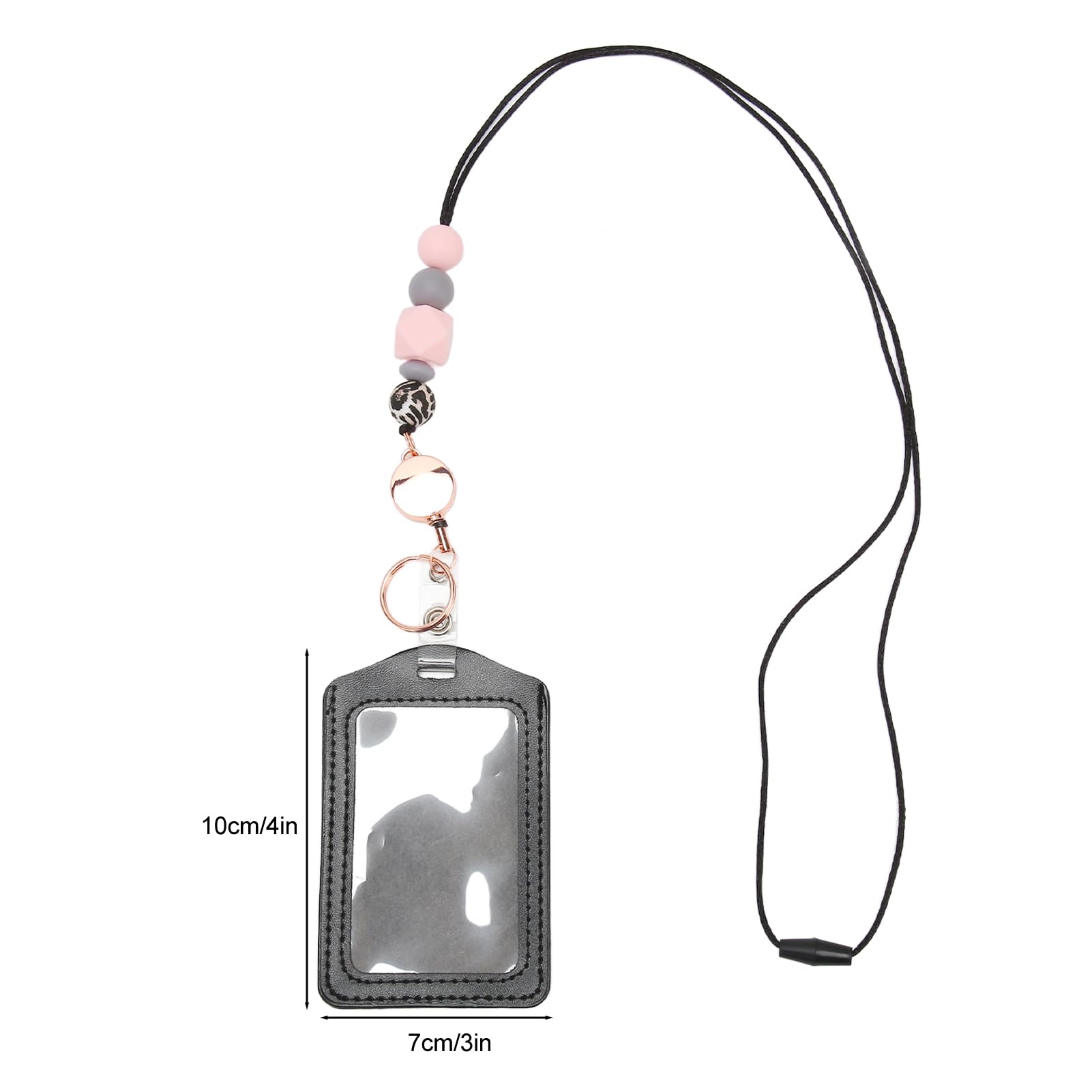 AOWINHIT Cordino Silicone Portabadge Rosa C 1 Pezzo