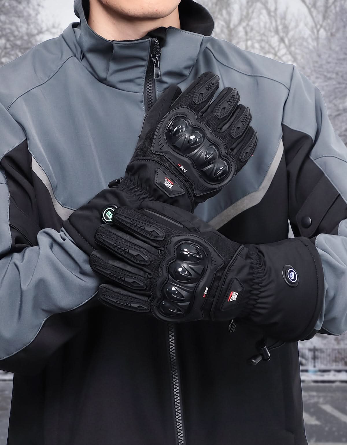 KEMIMOTO guanti moto riscaldati invernali taglia M touchscreen