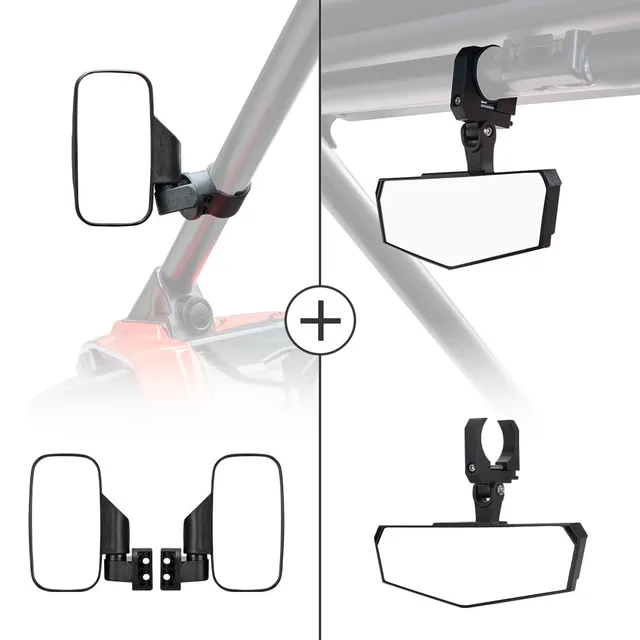 KEMIMOTO Specchi UTV Laterale+Centrale Convessi 1,75-2" 