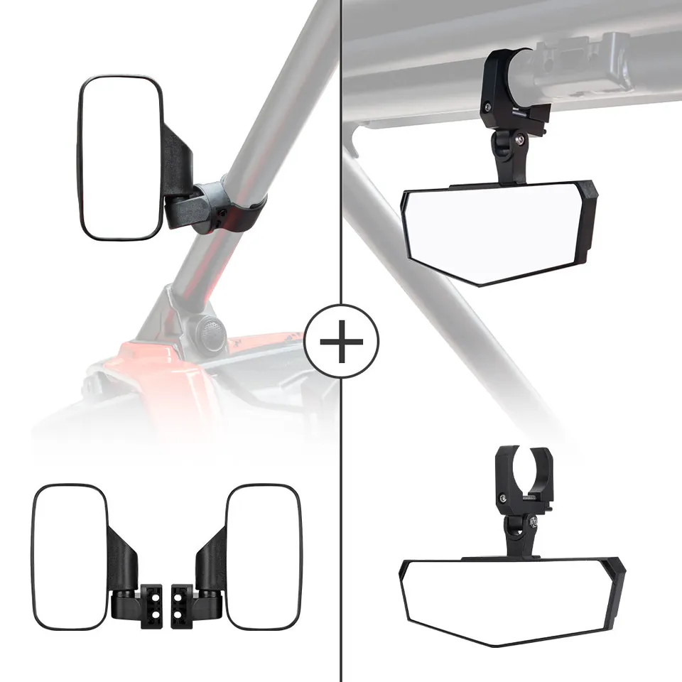 KEMIMOTO Specchi UTV Laterale+Centrale Convessi 1,75-2" 