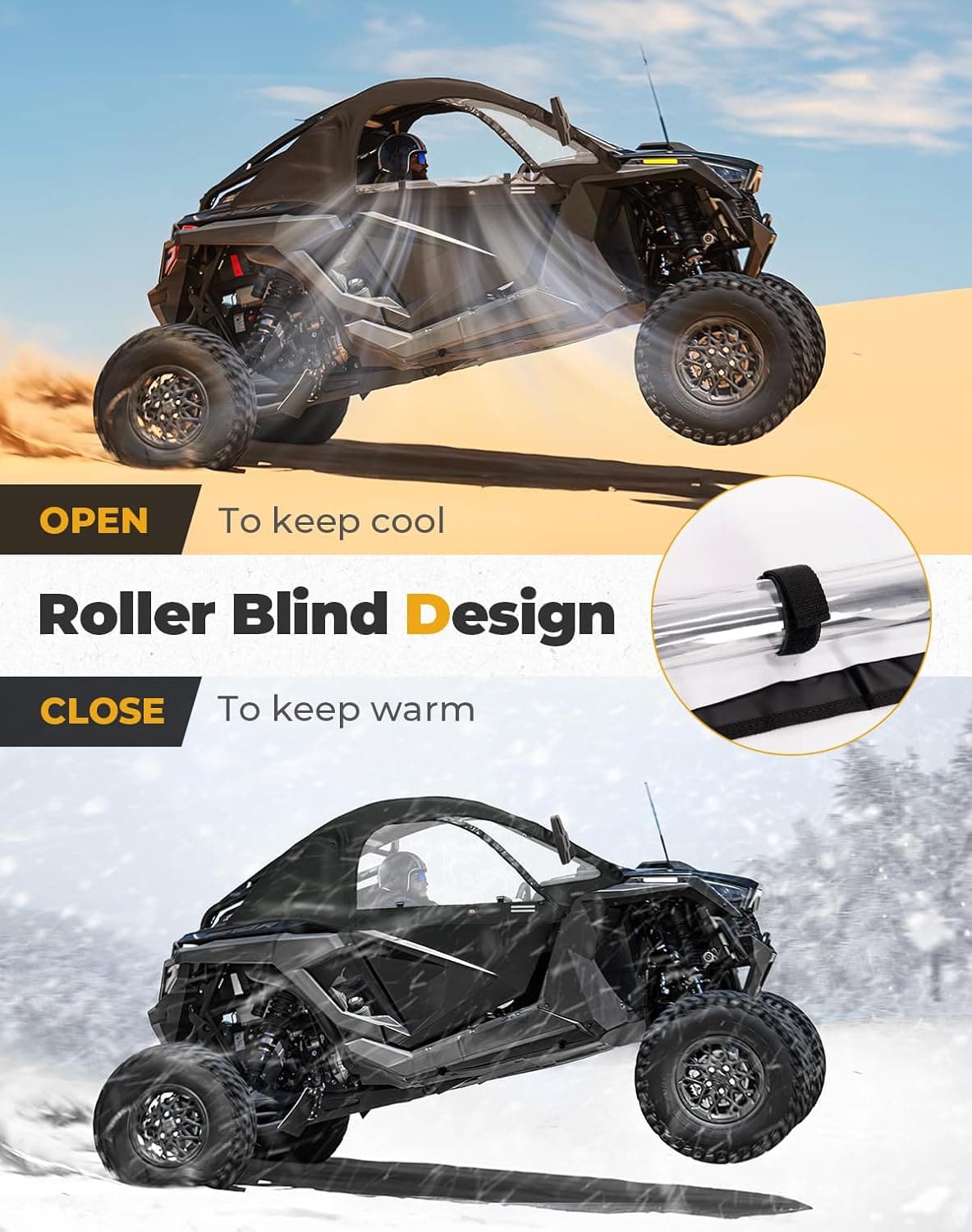 KEMIMOTO RZR Pro R porte superiori morbide con finestre