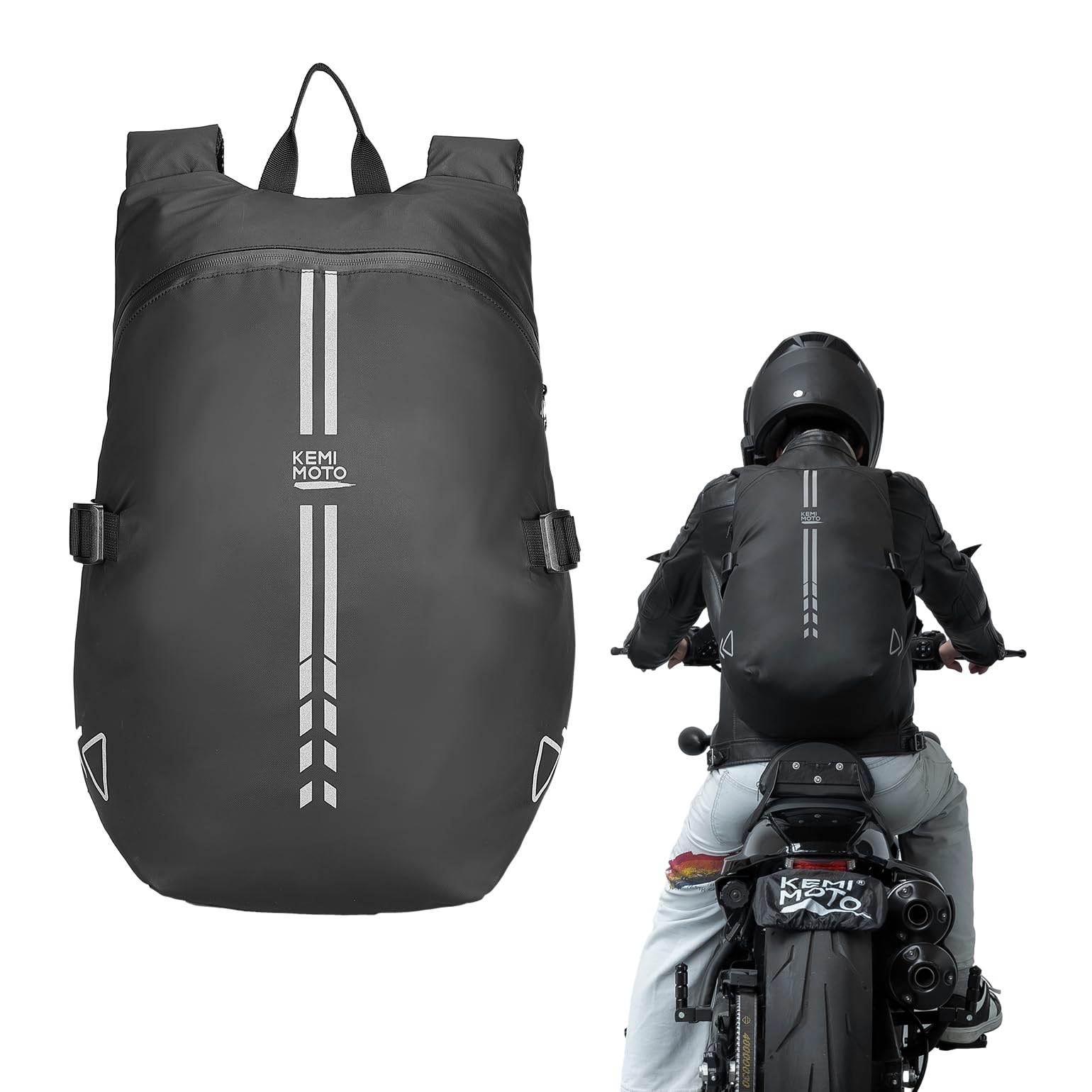 KEMIMOTO Zaino Moto 40L Porta Casco Impermeabile