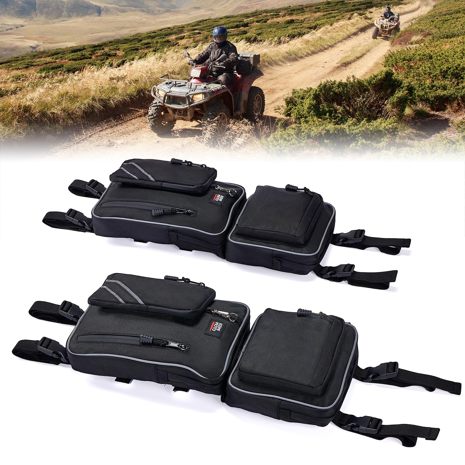KEMIMOTO 2405 Borse Parafango ATV Coppia 2 Pezzi Nere