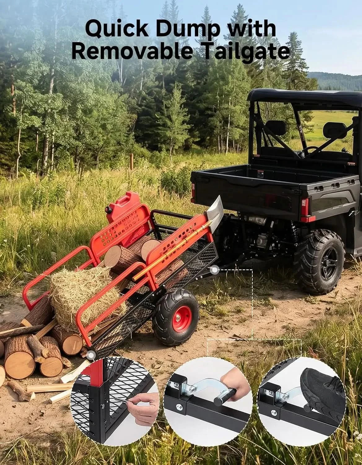 Kemimoto rimorchio ribaltabile ATV 680 kg 20 cu ft