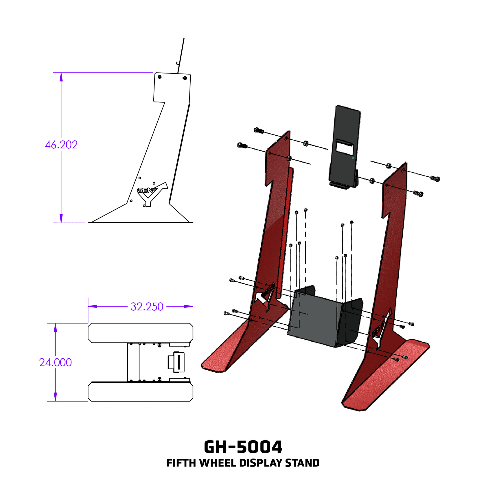 GEN-Y Hitch Fifth Wheel Pin Box espositore da banco