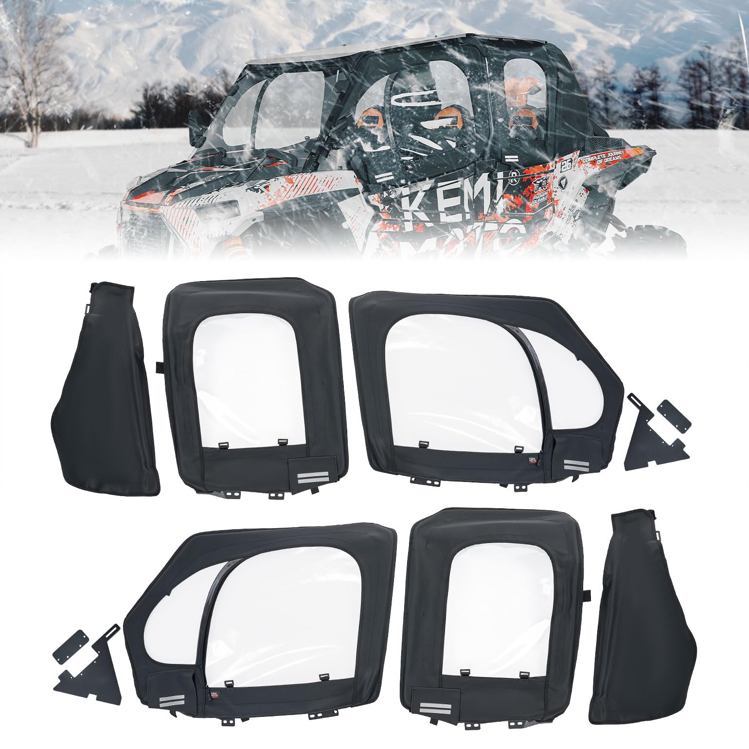 KEMIMOTO RZR XP 4 1000 porte superiori con telaio impermeabili