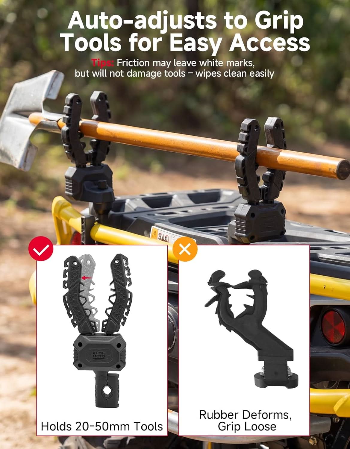 Kemimoto portattrezzi ATV singolo per tubi 19-32 mm