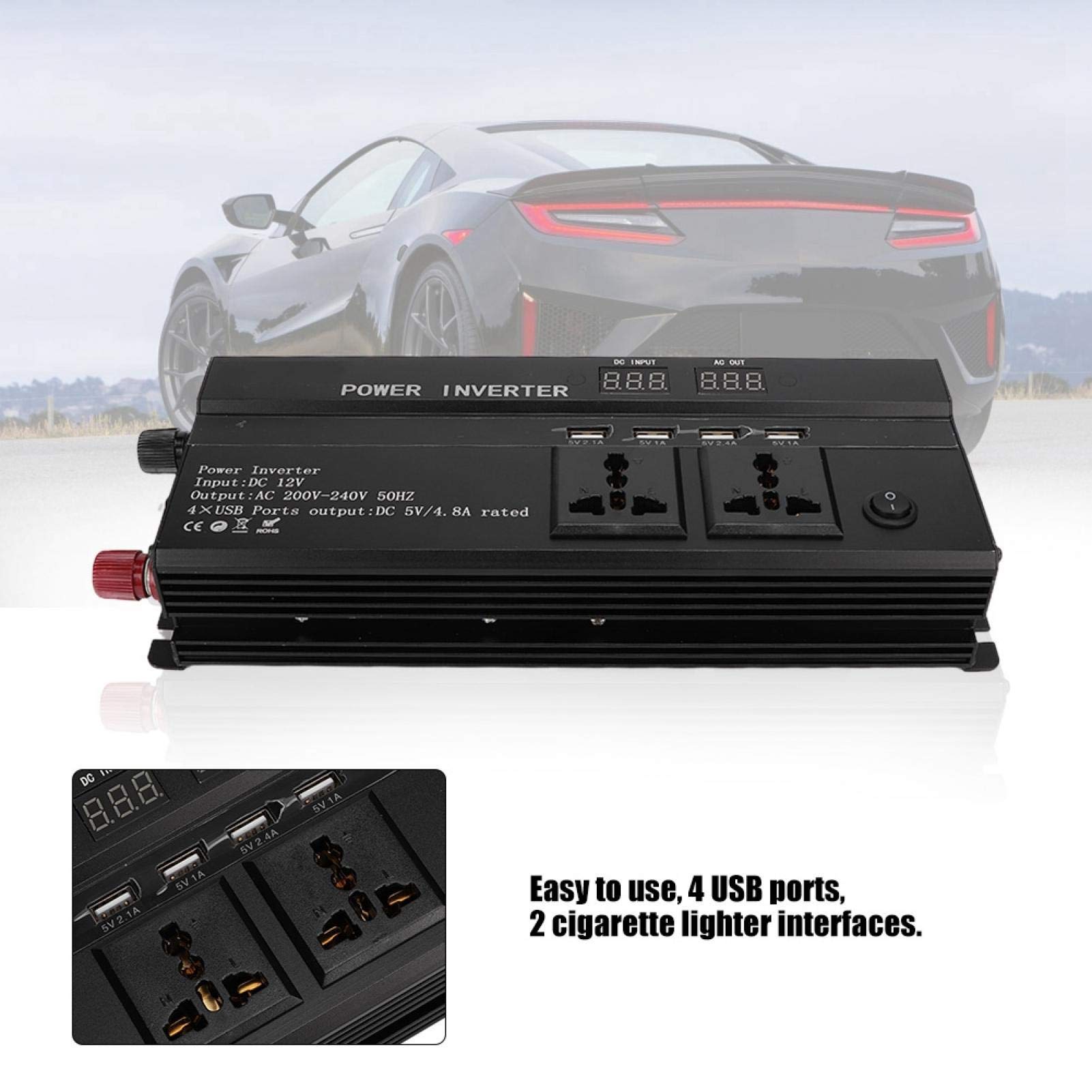 Kuuleyn Inverter Auto 4000W 12V-220V con USB e LCD