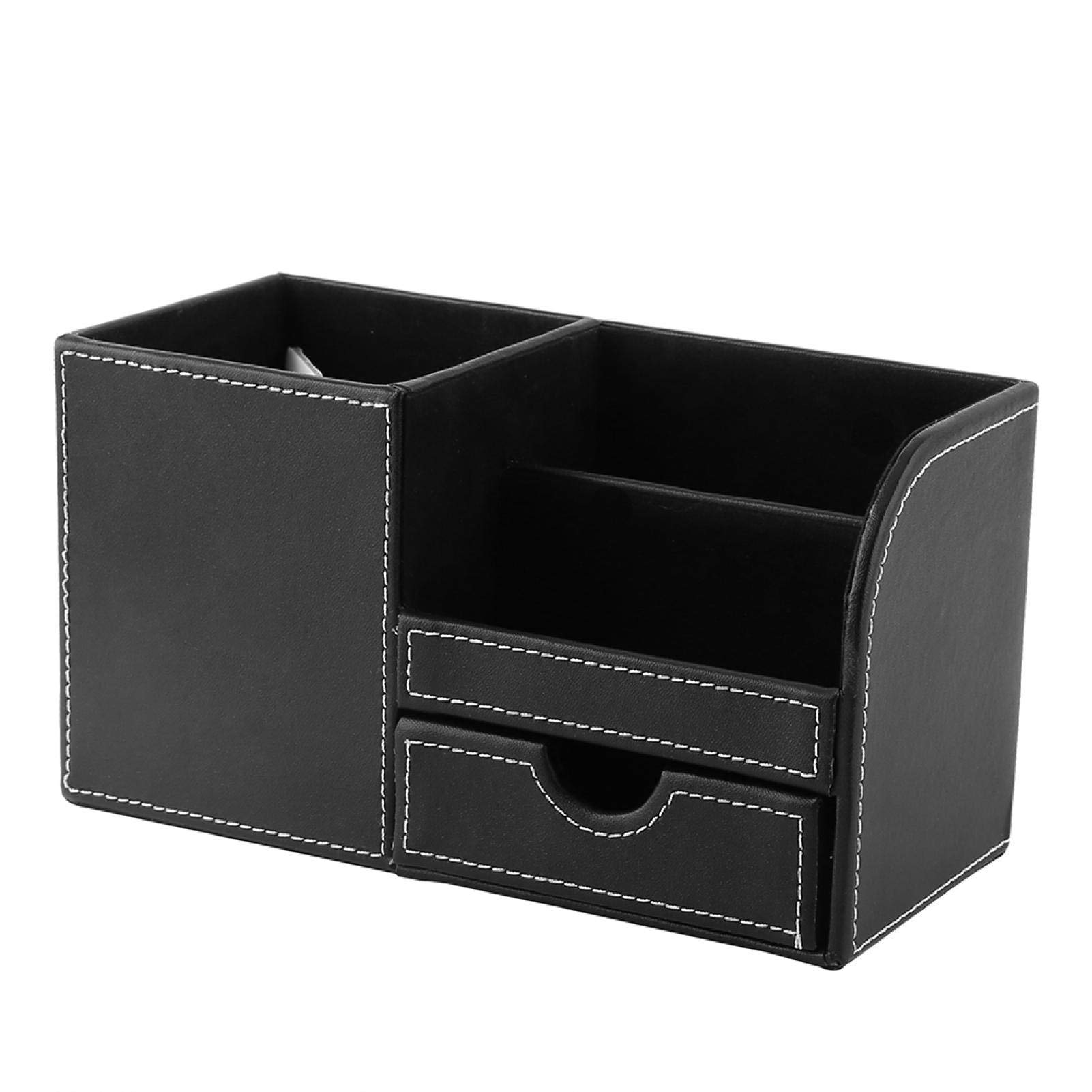 Kuuleyn Organizer Scrivania 1 Cassetto Nero Pelle