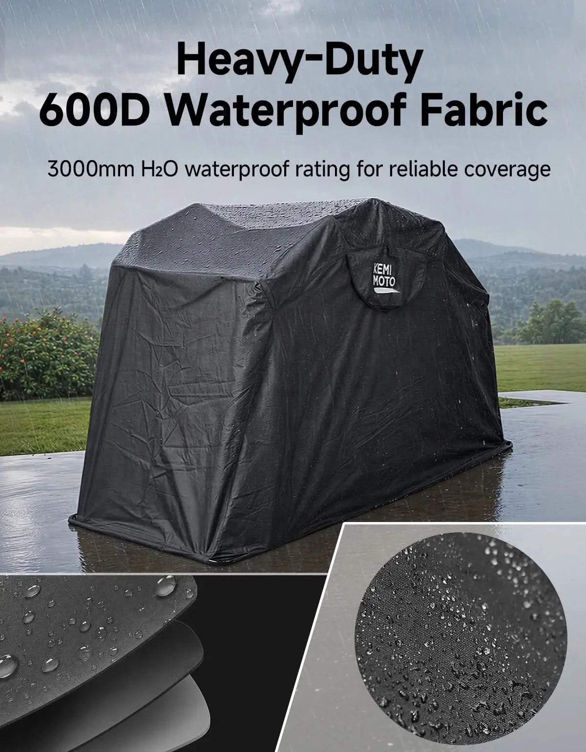 KEMIMOTO Storage Shelter telo garage moto L 600D impermeabile