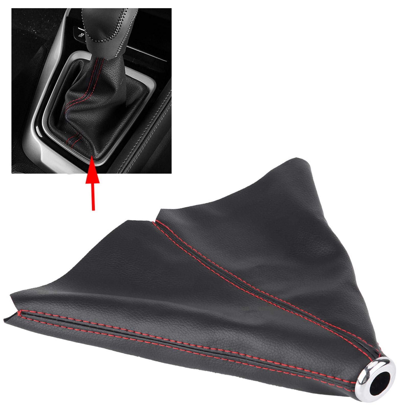 Kuuleyn cuffia cambio manuale pelle PU nera cuciture rosse