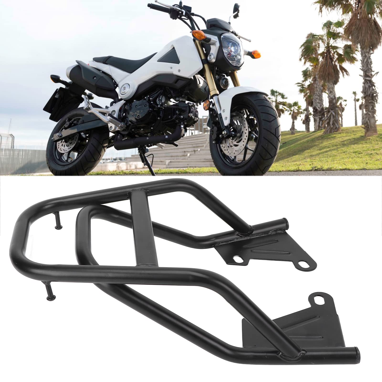 AOWINHIT Portapacchi Grom MSX125 M3 Posteriore Nero Ferro