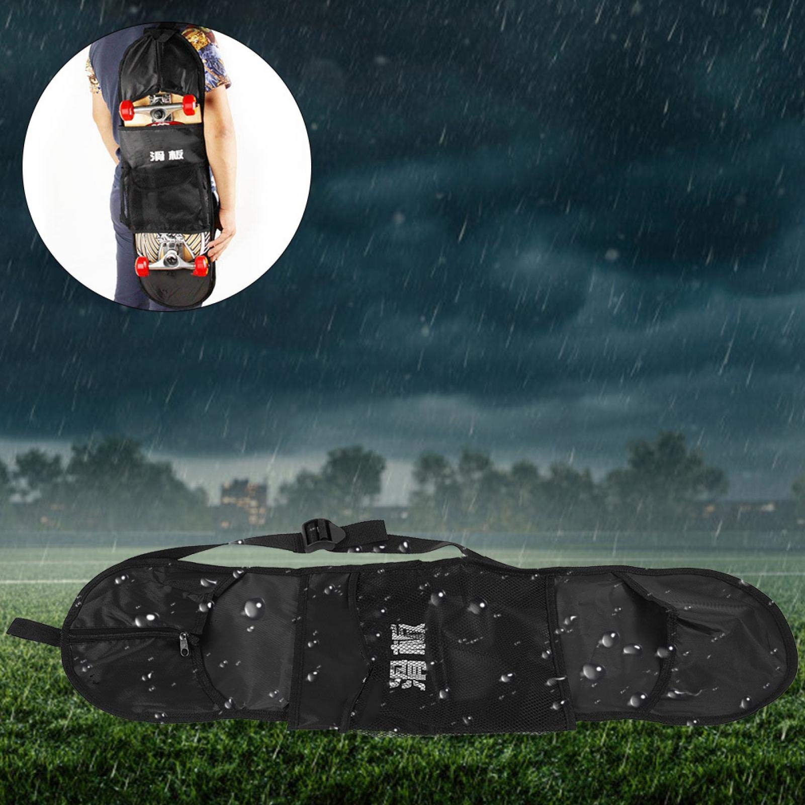 Kuuleyn Zaino Skateboard Tracolla Pieghevole nero 33 pollici