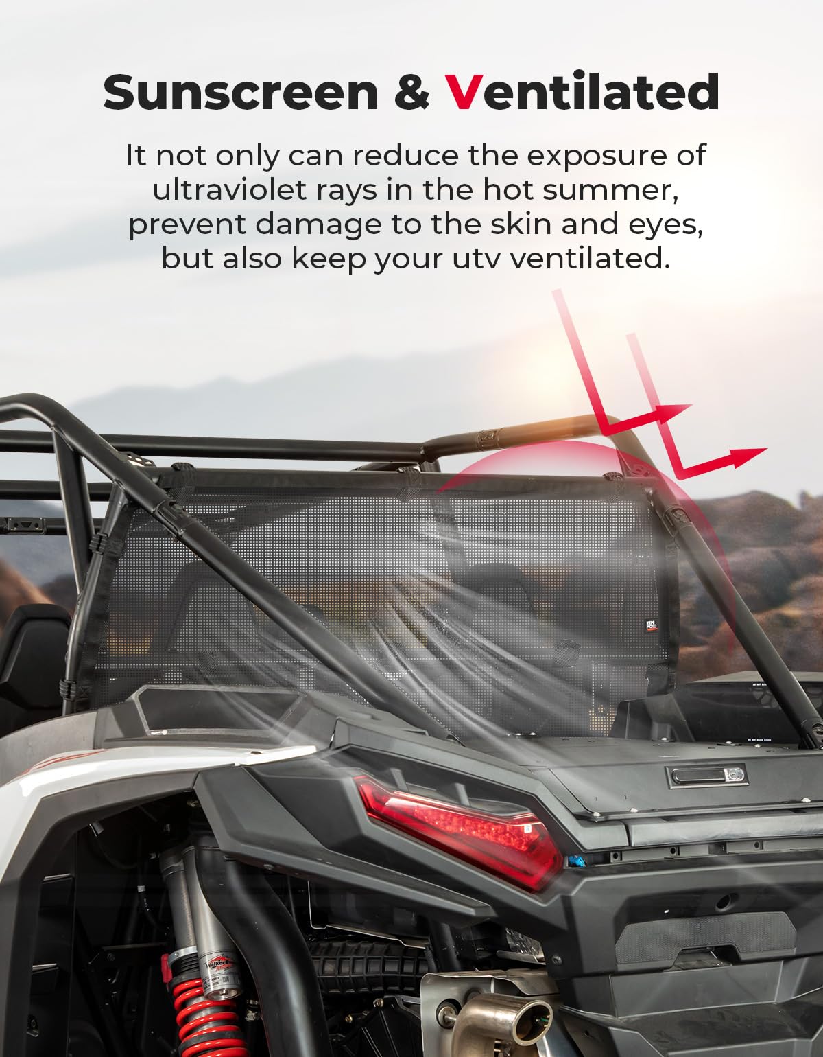 KEMIMOTO RZR XP 1000 rete lunotto posteriore ventilata 2024+