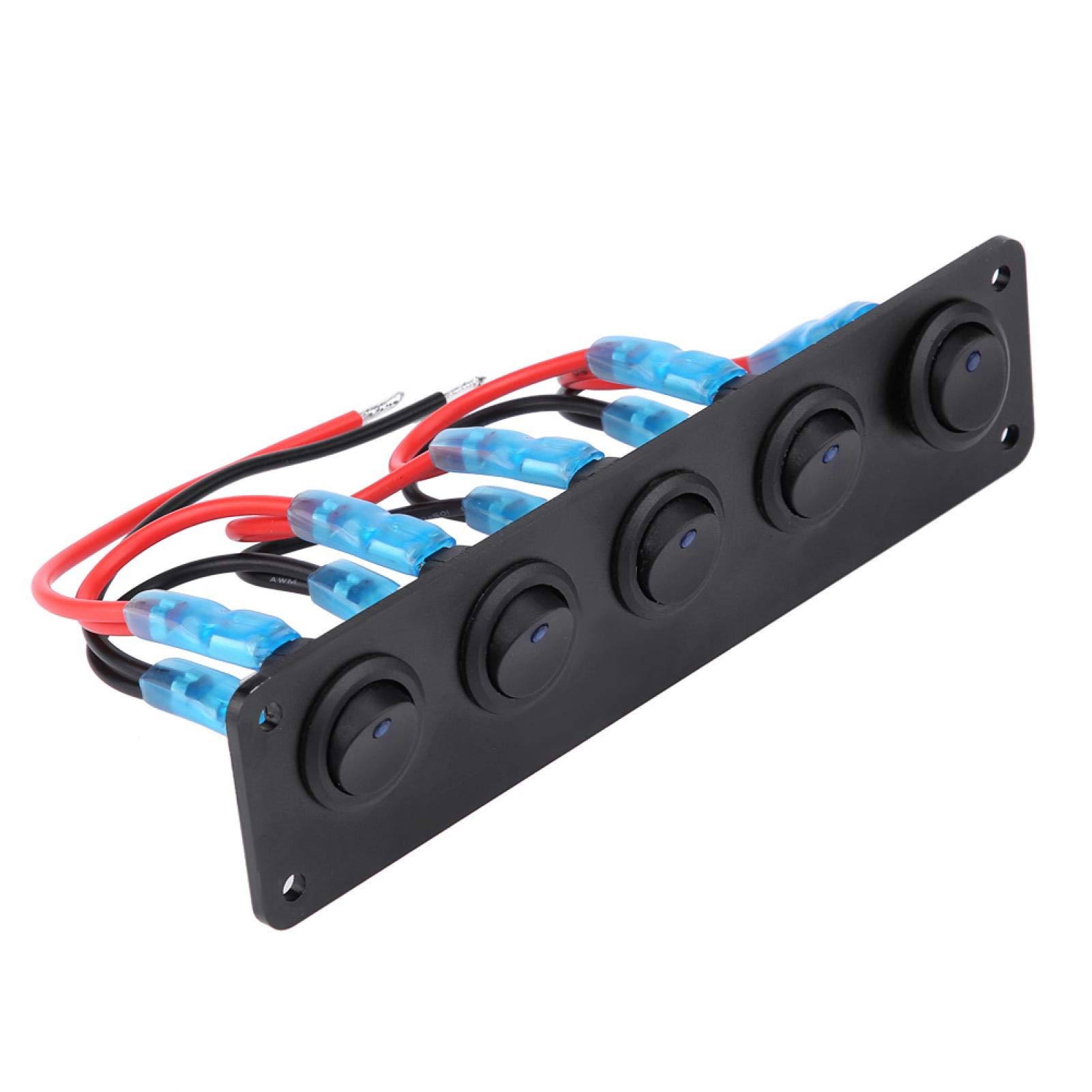Kuuleyn pannello 5 interruttori basculanti 12-24V LED blu auto barca