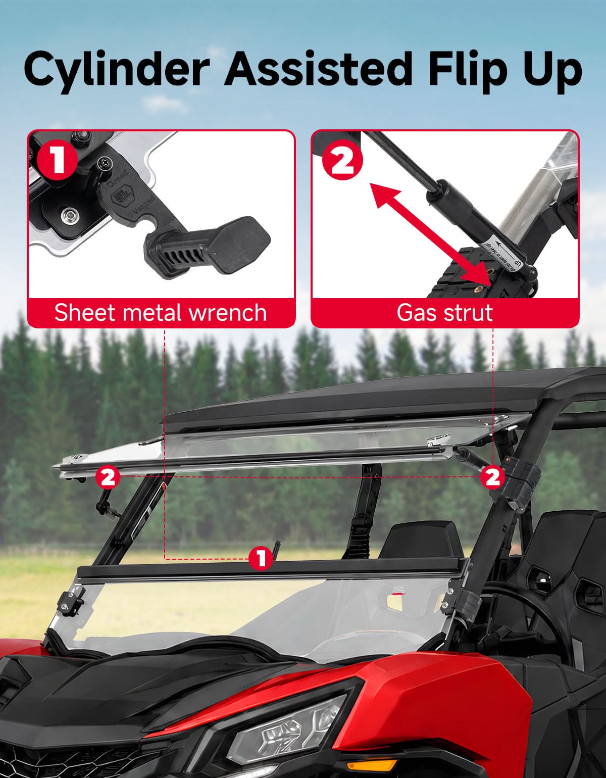 KEMIMOTO Commander Parabrezza Ribaltabile 3-in-1 2011-2020
