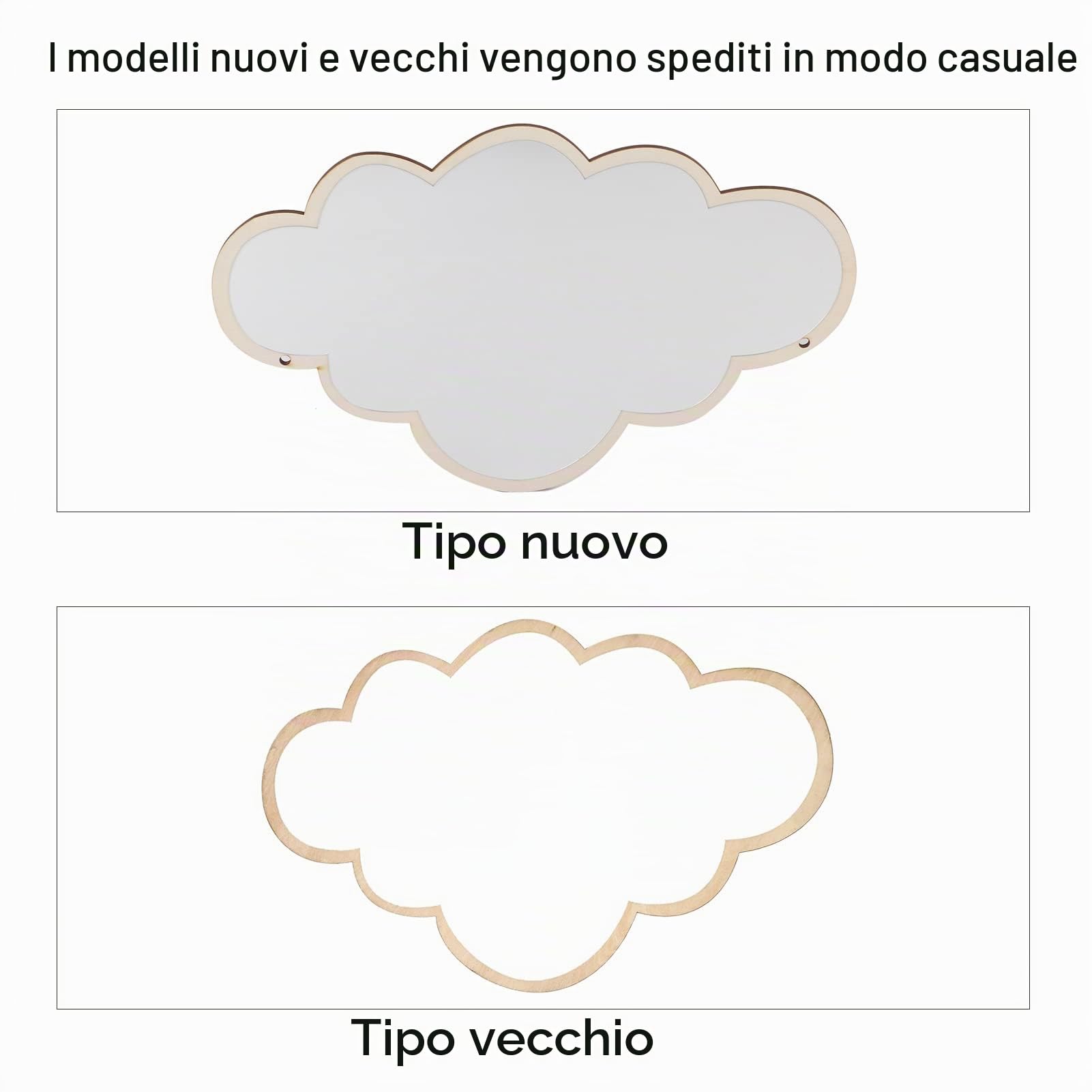 Hapivida specchio parete nuvola acrilico con legno