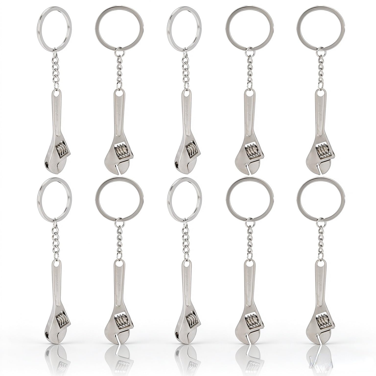 Hapivida Mini Chiave Inglese Portachiavi Metallo Set 10 Pezzi