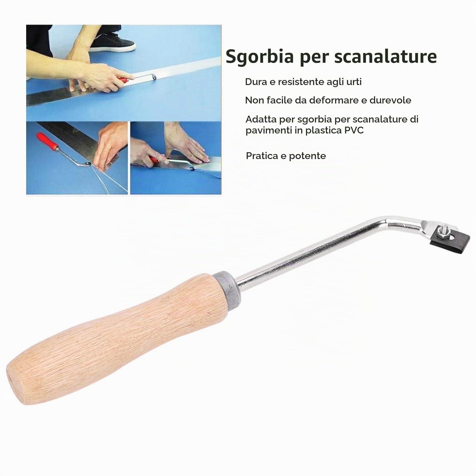 Kuuleyn sgorbia scanalatura pavimenti PVC 3 lame faggio