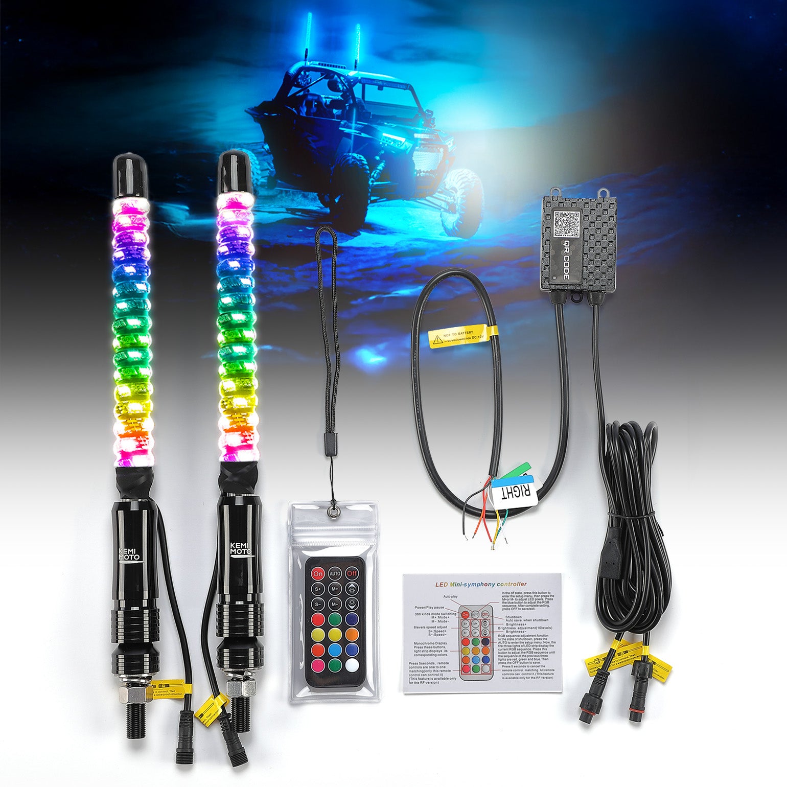 KEMIMOTO fruste LED UTV 2FT bluetooth 2 pz IP67