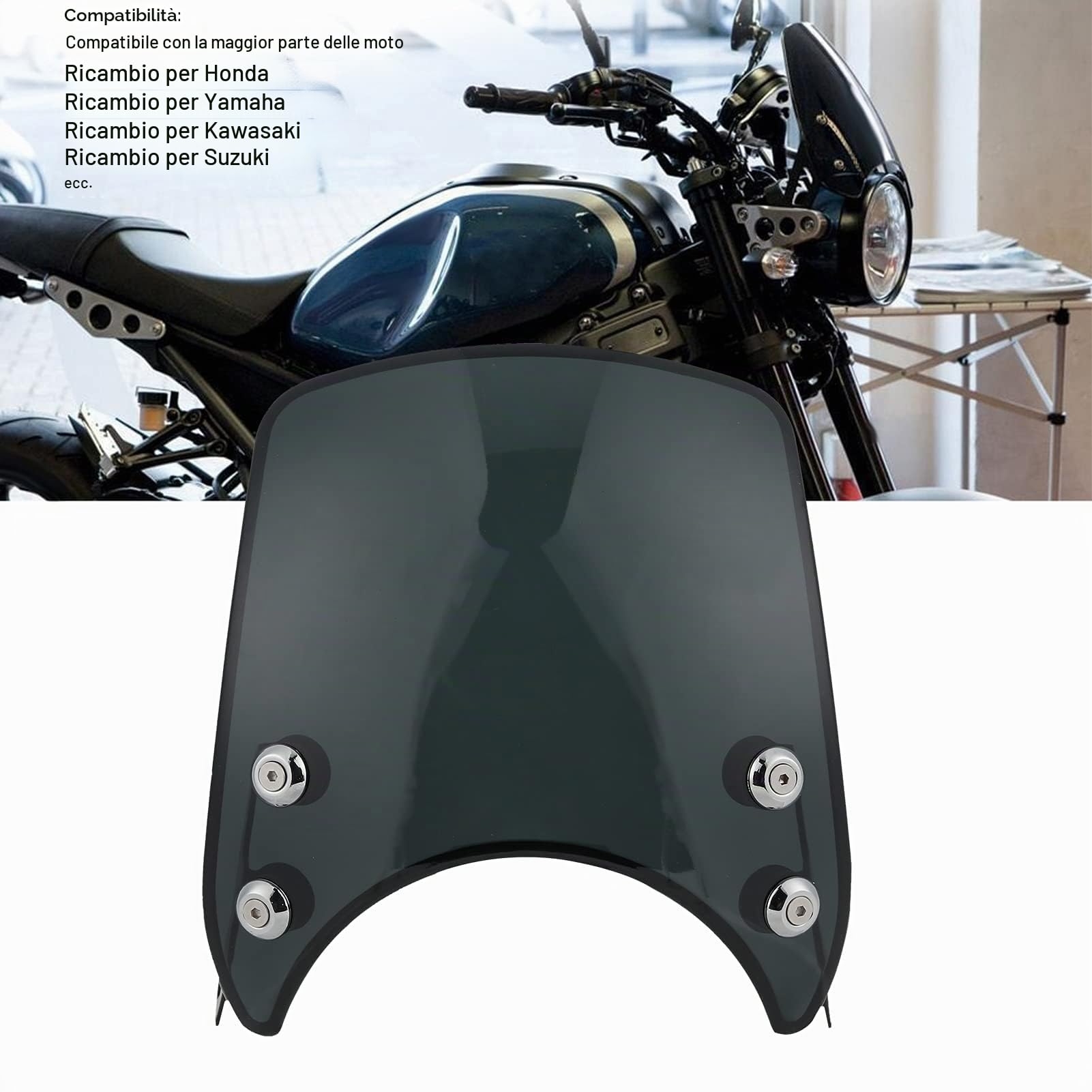 Hapivida Cupolino Parabrezza Moto 5-7 Pollici Retrò