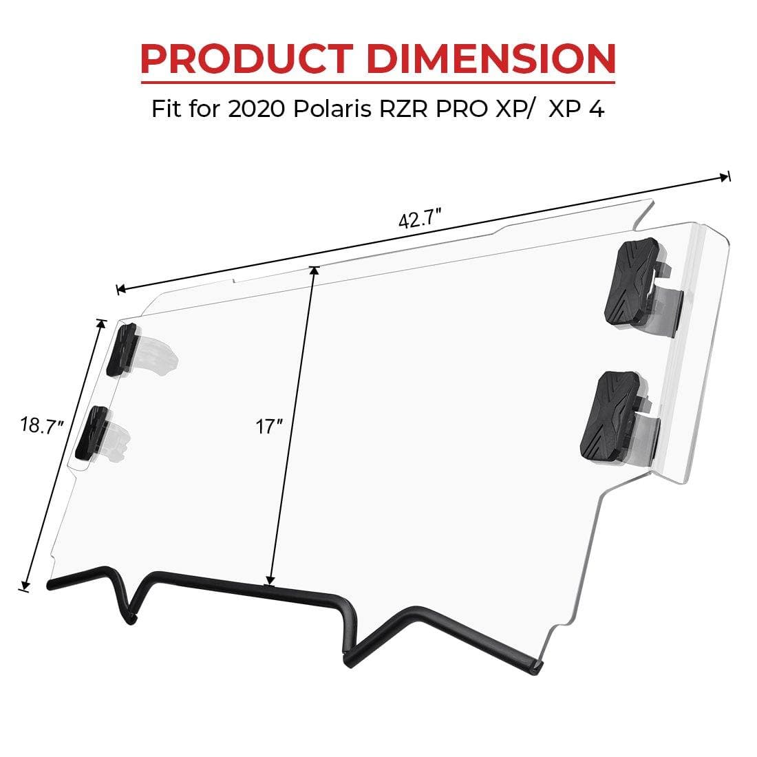 KEMIMOTO RZR PRO XP mezzo parabrezza UTV policarbonato