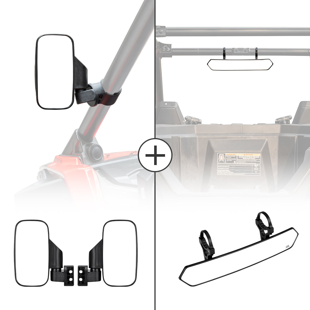 Kemimoto Set 3 Specchi UTV Tubo 1,75-2 Pollici Antivibrazione