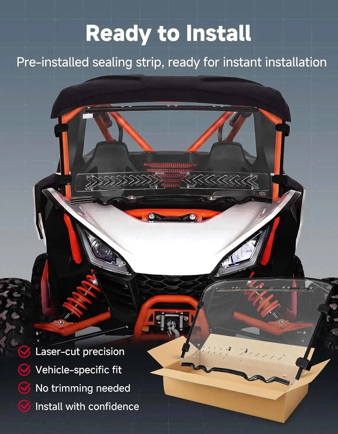 KEMIMOTO Parabrezza Anteriore Segway Villain 2 in 1 Ventilato PC