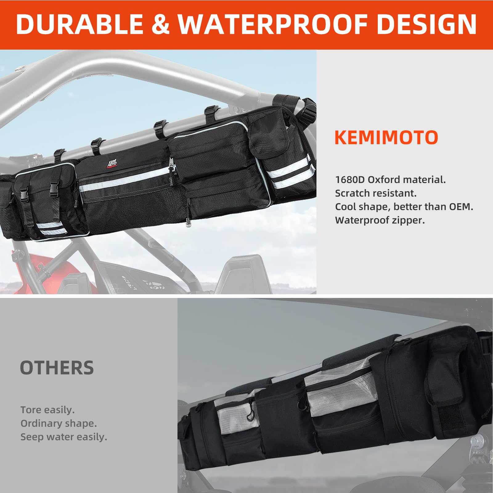 KEMIMOTO borsa roll-bar UTV nera 1680D