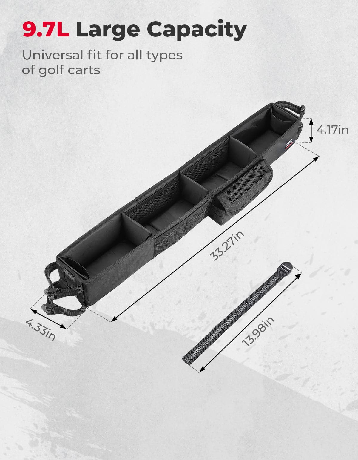 KEMIMOTO Front Storage organizer golf cart 845 mm 9,7L