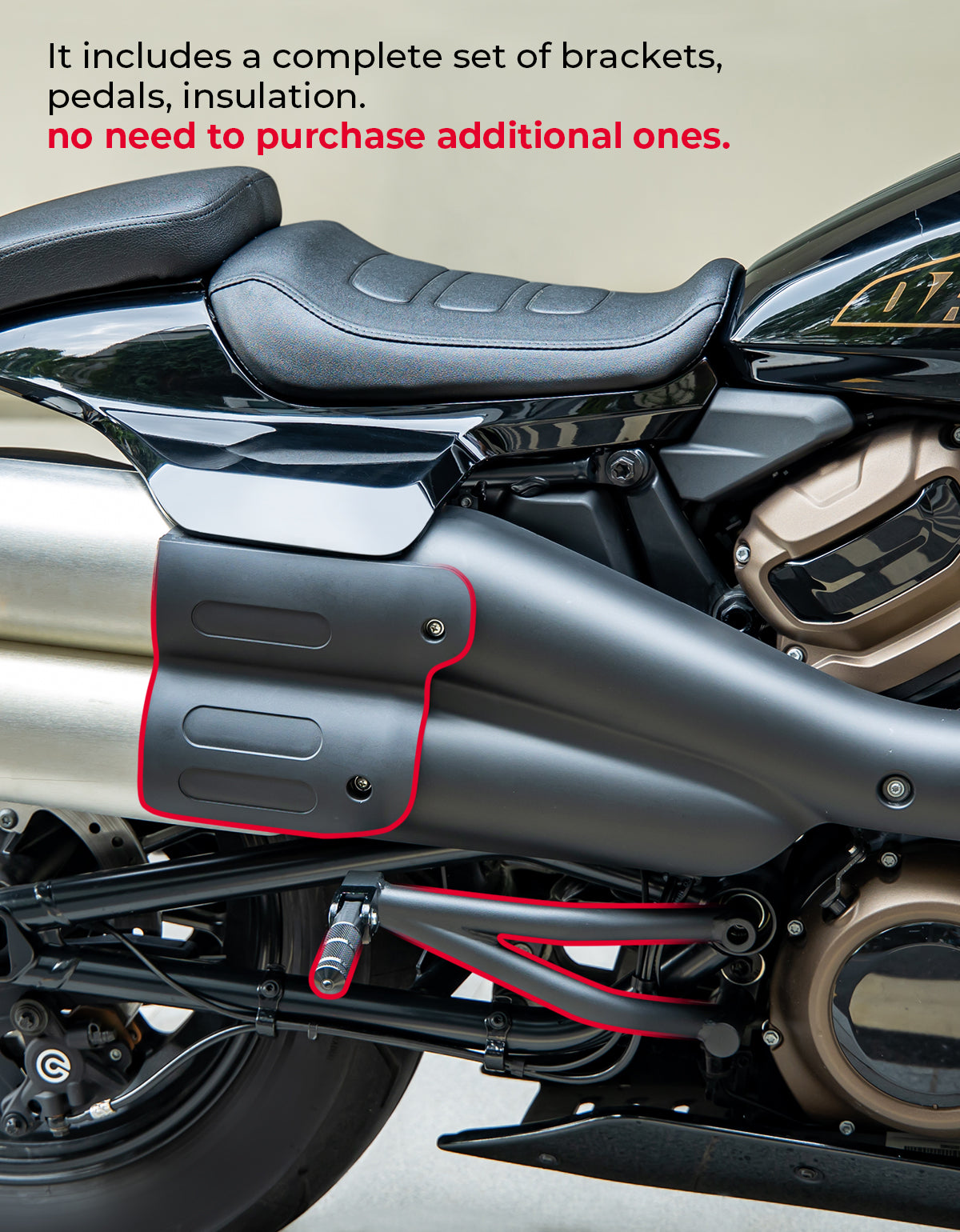 KEMIMOTO Sportster S 1250 pedane passeggero nere kit