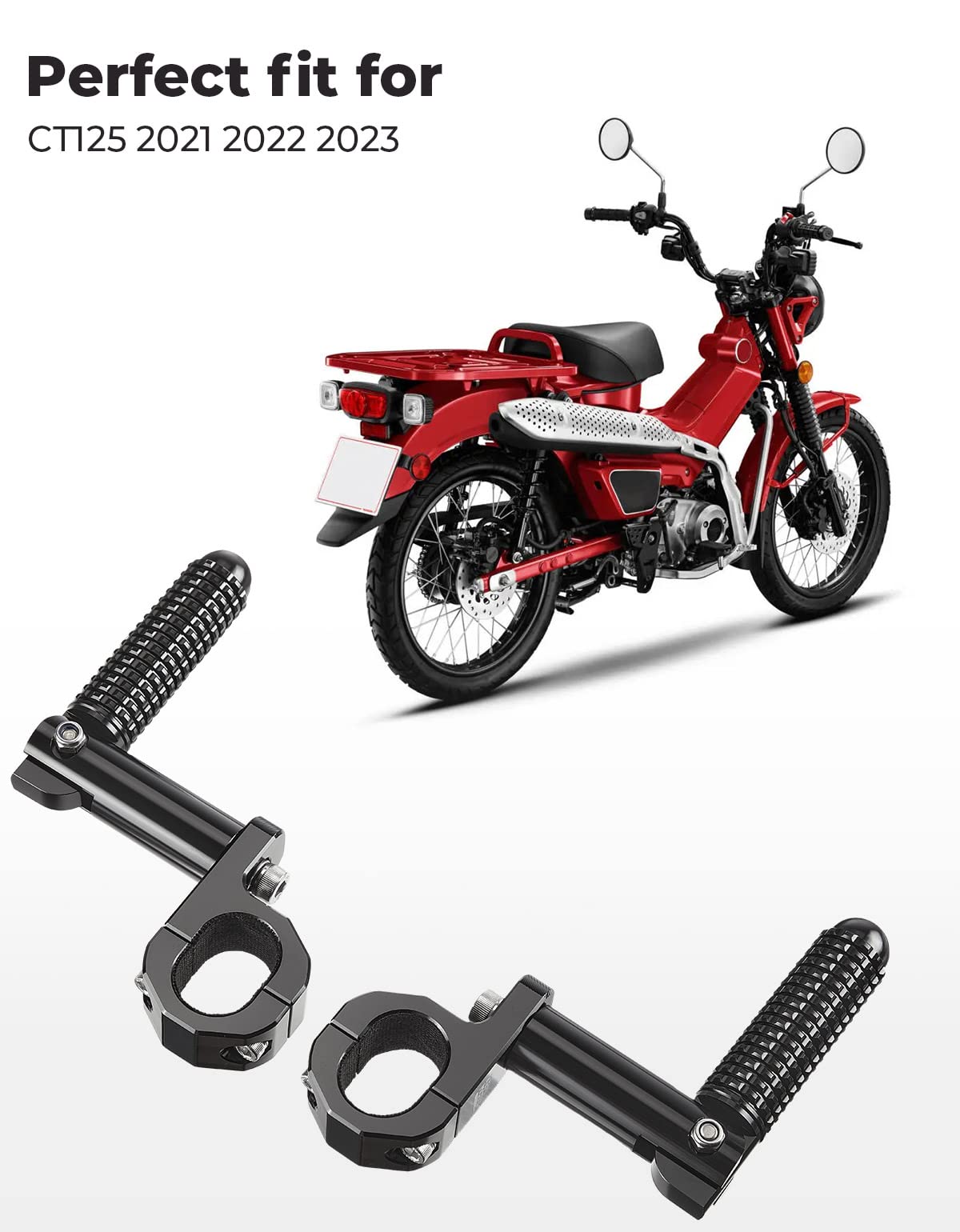 Kemimoto CT125 pedane passeggero posteriori pieghevoli alluminio