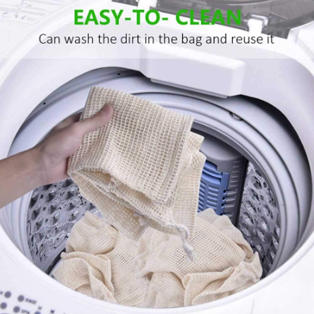 Kuuleyn Sacchetti rete cotone 9 pezzi con coulisse