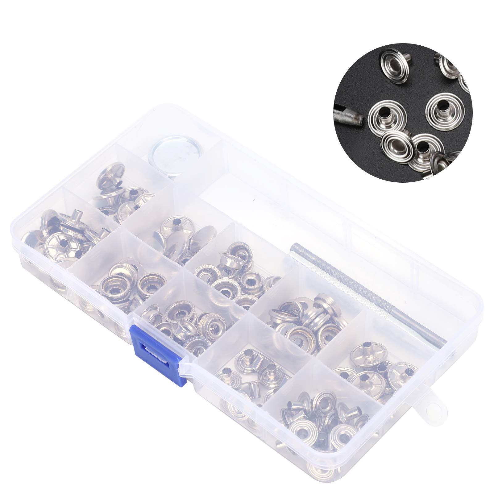 Kuuleyn Bottoni a Pressione Argento Kit 123 Pezzi Pinza