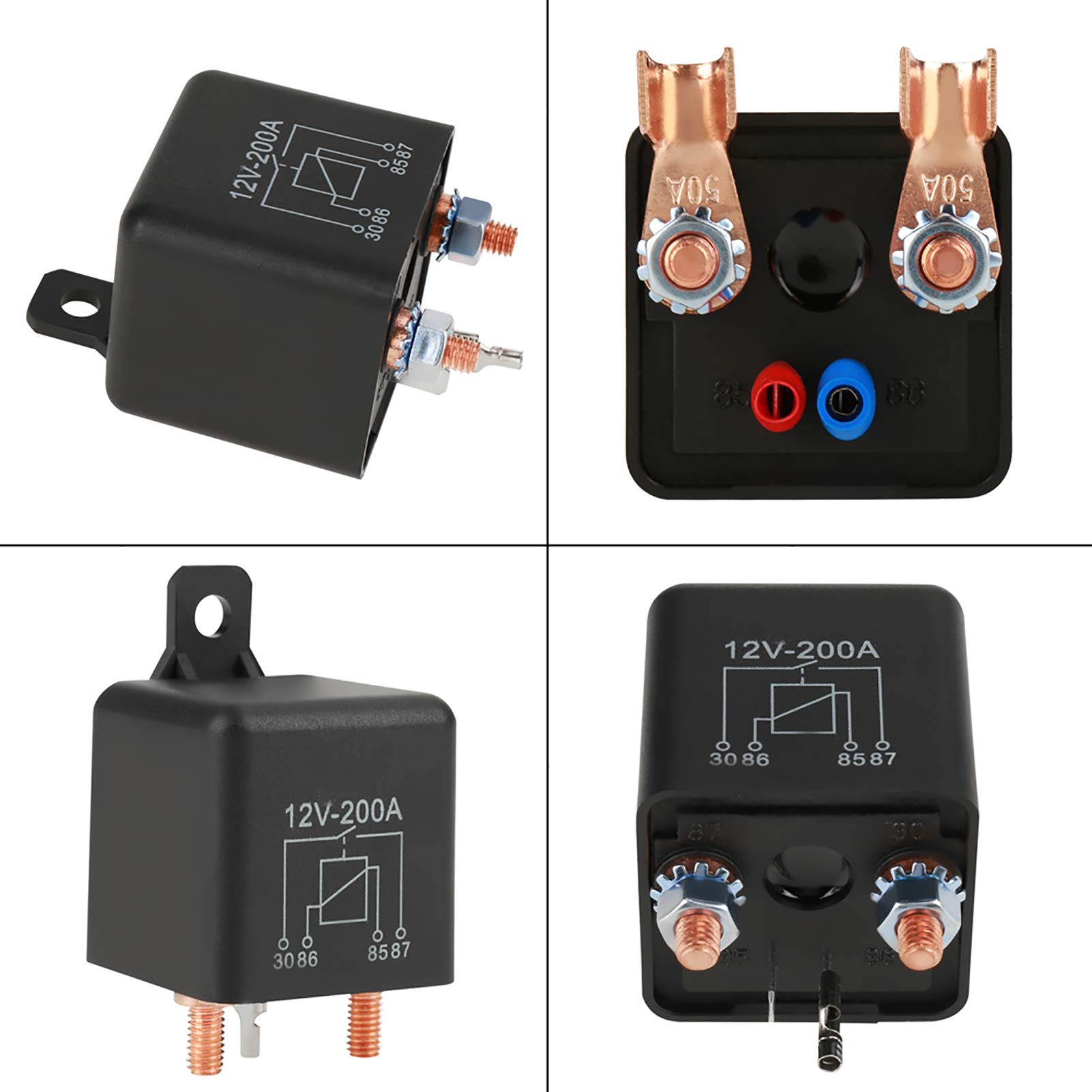 Kuuleyn Relè Avviamento 12V 200A 4 Pin Alta Corrente