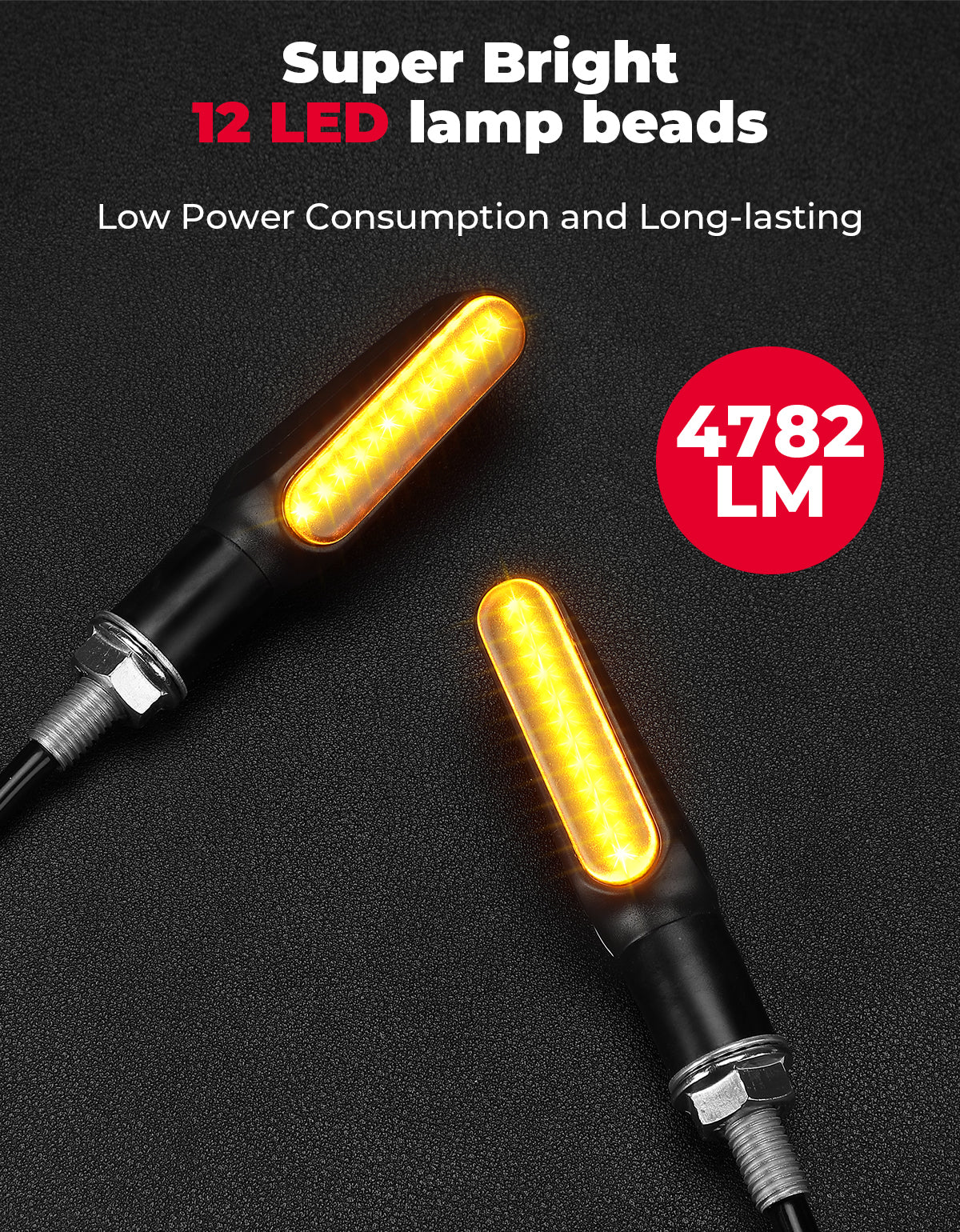 KEMIMOTO 4782LM frecce moto LED 12V 2 pezzi