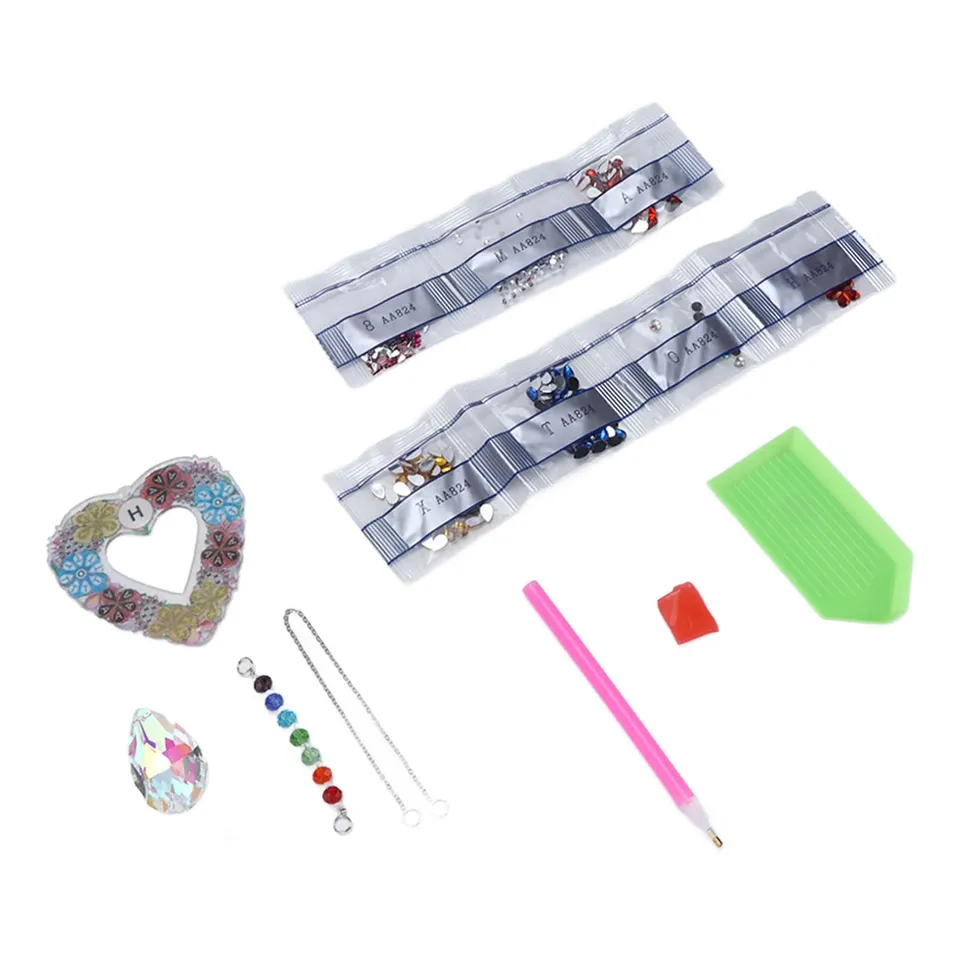 AOWINHIT Ciondolo Diamond Painting Cuore Kit Finestra Fai Da Te