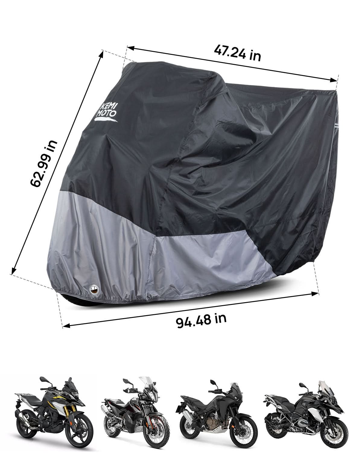 KEMIMOTO Adventure telo moto impermeabile XL antivento
