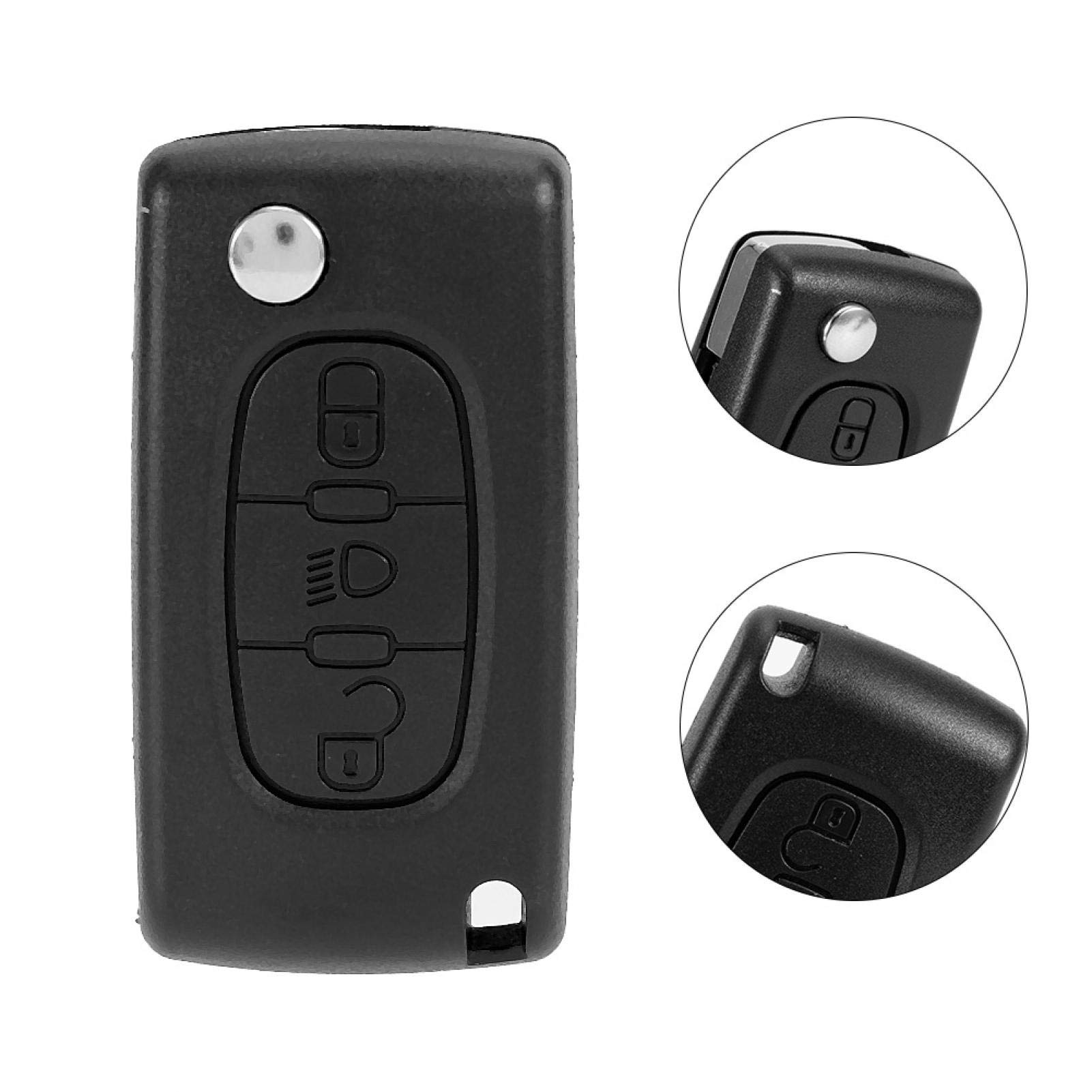 Kuuleyn guscio chiave 3 pulsanti nero per Citroen C3 C4 C5