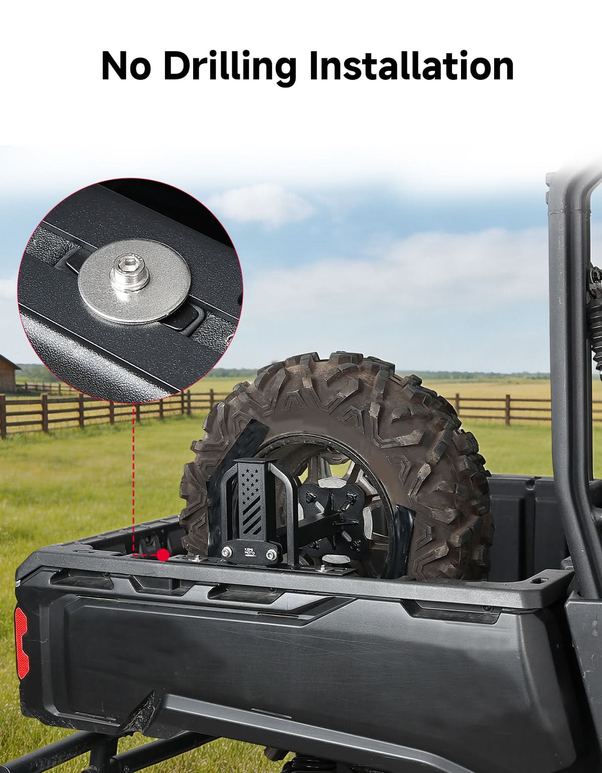 KEMIMOTO Defender Supporto Ruota di Scorta UTV 26-33" Acciaio