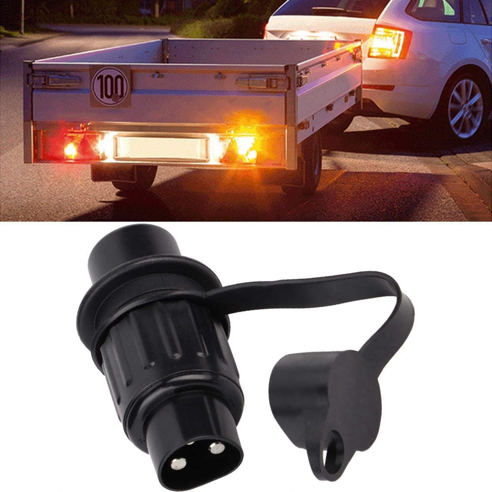 Kuuleyn Adattatore Rimorchio 3 Pin Spina Nero Plastica Luci