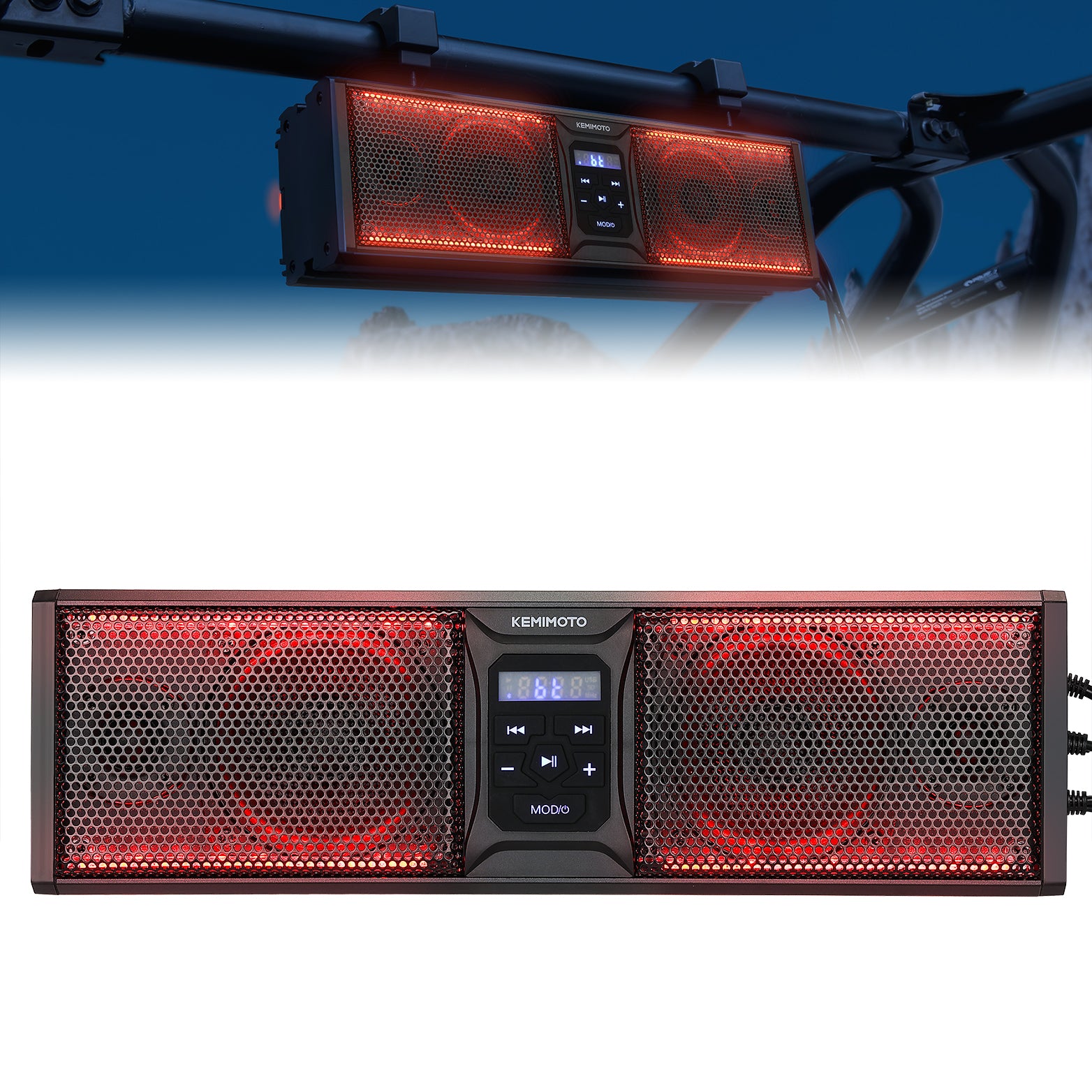 KEMIMOTO soundbar 16 pollici bluetooth RGB impermeabile