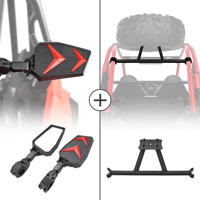 KEMIMOTO Specchietti RZR Turbo + Portaruota Kit
