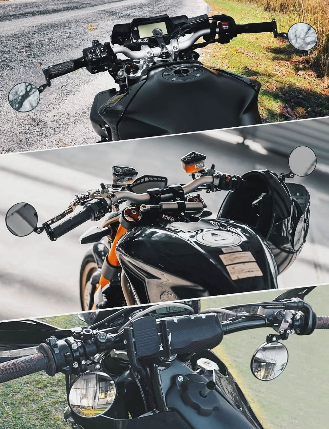 Kemimoto Universal specchietto manubrio moto 13-21 mm metallo