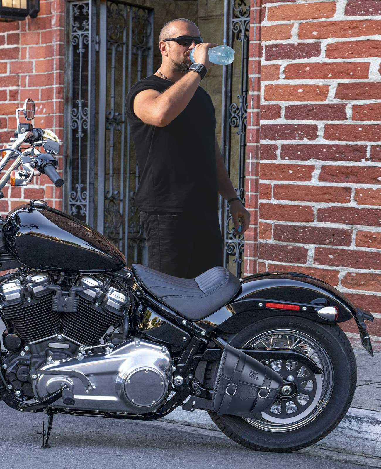 KEMIMOTO Softail borsa forcellone sinistra 9L PVC