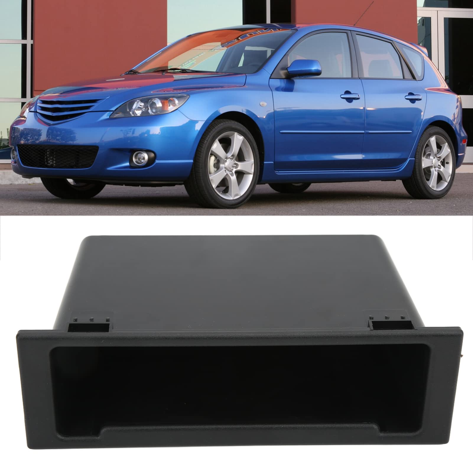 AOWINHIT tasca autoradio organizer cruscotto nero ABS