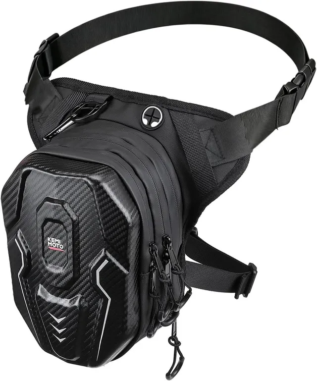 KEMIMOTO borsa coscia moto guscio EVA nera idrorepellente