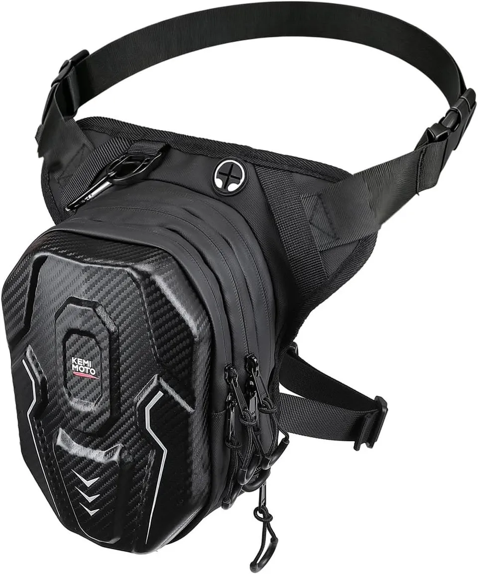 KEMIMOTO borsa coscia moto guscio EVA nera idrorepellente